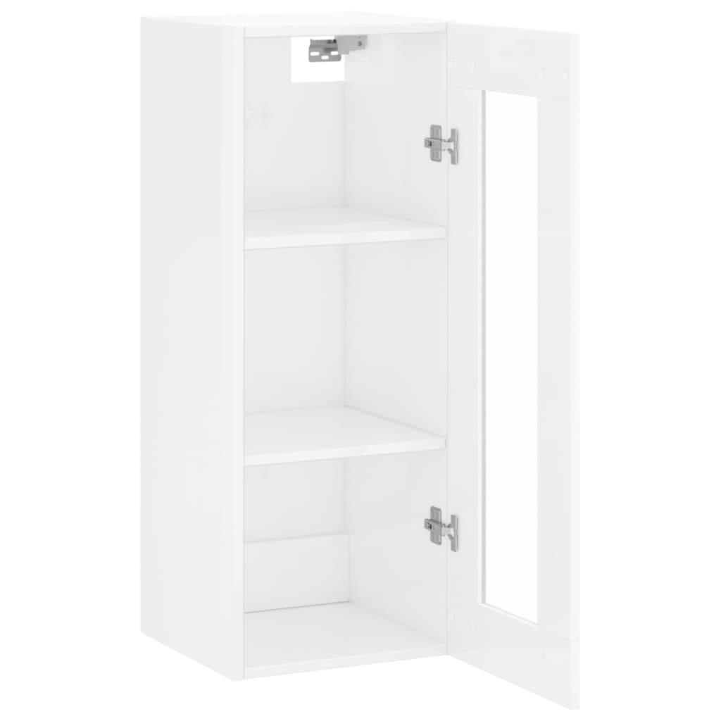 Wandschrank Hochglanz-Weiß 34,5x34x90 cm