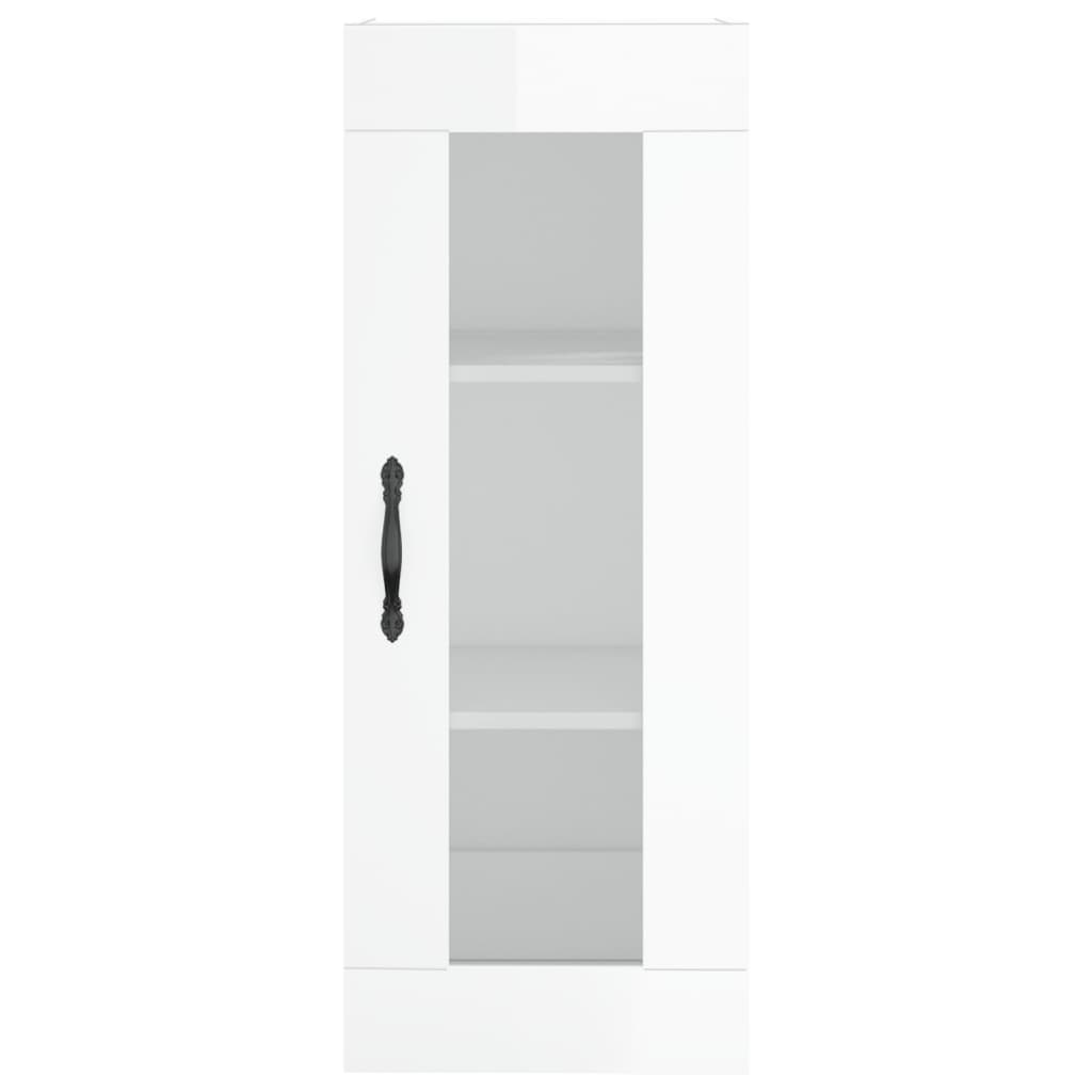 Wandschrank Hochglanz-Weiß 34,5x34x90 cm