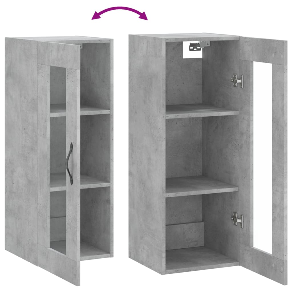 Wandschrank Betongrau 34,5x34x90 cm