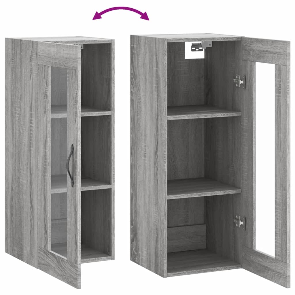 Wandschrank Grau Sonoma 34,5x34x90 cm