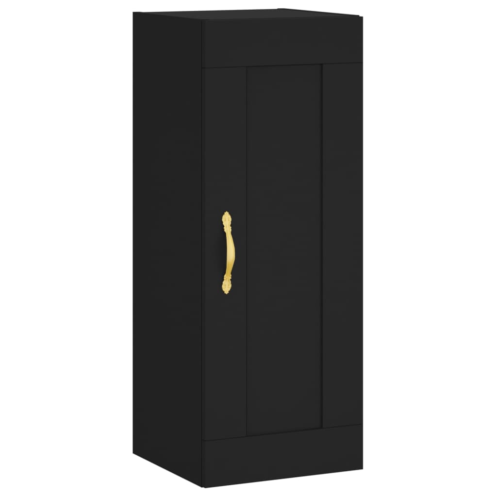 Wandschrank Schwarz 34,5x34x90 cm Holzwerkstoff