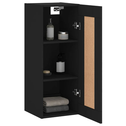 Wandschrank Schwarz 34,5x34x90 cm Holzwerkstoff