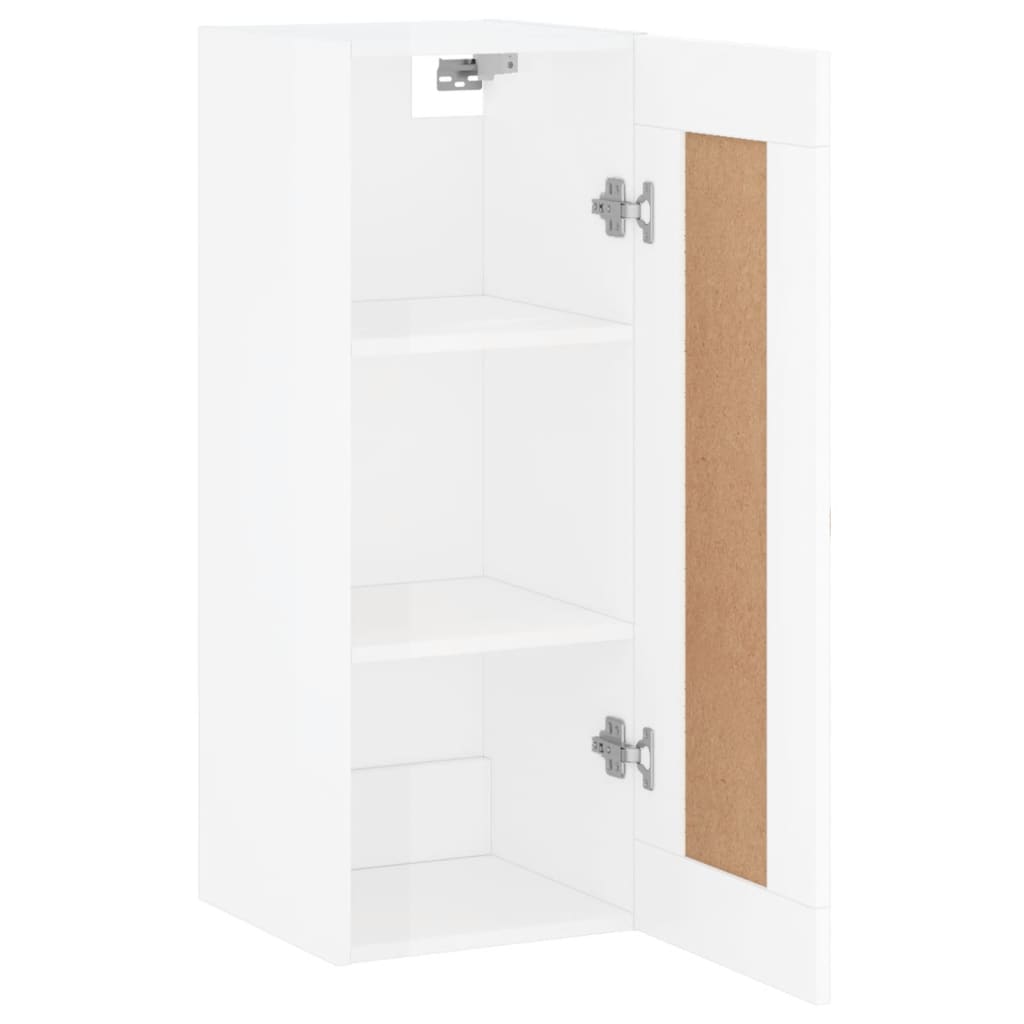 Wandschrank Hochglanz-Weiß 34,5x34x90 cm Holzwerkstoff