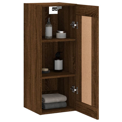 Wandschrank Braun Eichen-Optik 34,5x34x90 cm Holzwerkstoff