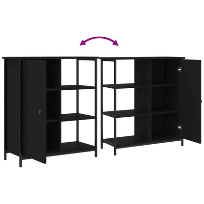 Sideboard Schwarz 70x30x80 cm Holzwerkstoff