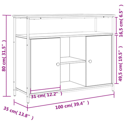 Sideboard Sonoma-Eiche 100x35x80 cm Holzwerkstoff