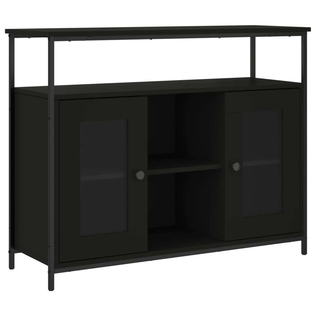 Sideboard Schwarz 100x35x80 cm Holzwerkstoff