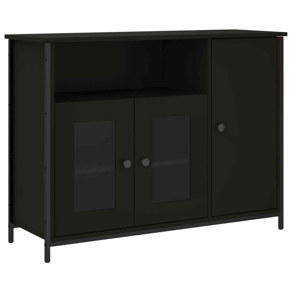 Sideboard Schwarz 100x35x75 cm Holzwerkstoff