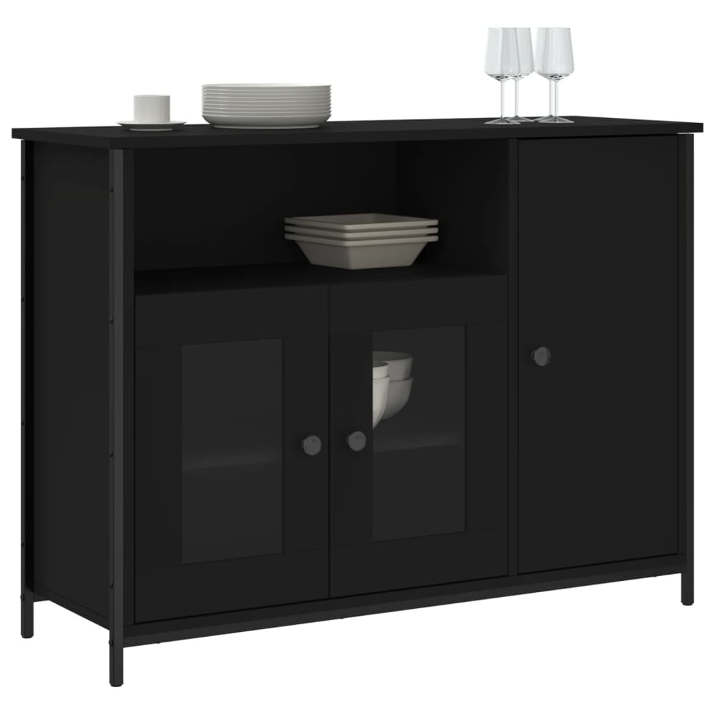 Sideboard Schwarz 100x35x75 cm Holzwerkstoff