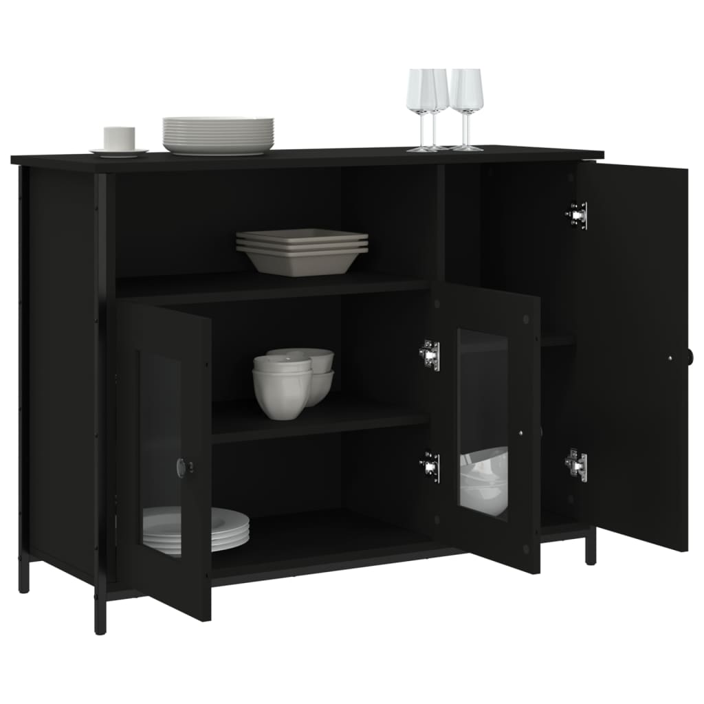 Sideboard Schwarz 100x35x75 cm Holzwerkstoff