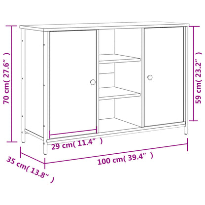 Sideboard Schwarz 100x35x70 cm Holzwerkstoff