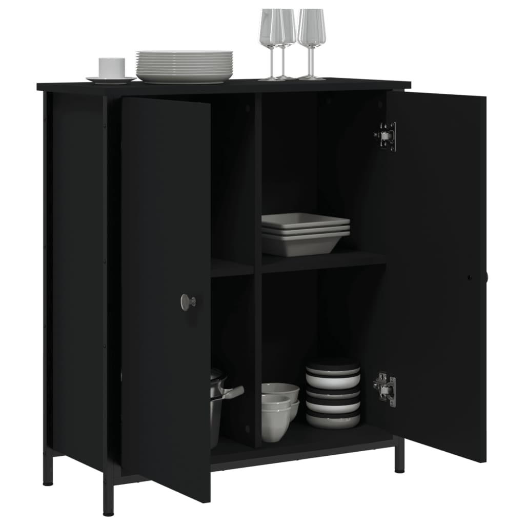 Sideboard Schwarz 70x30x80 cm Holzwerkstoff