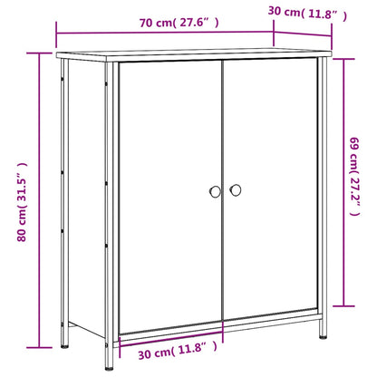 Sideboard Räuchereiche 70x30x80 cm Holzwerkstoff