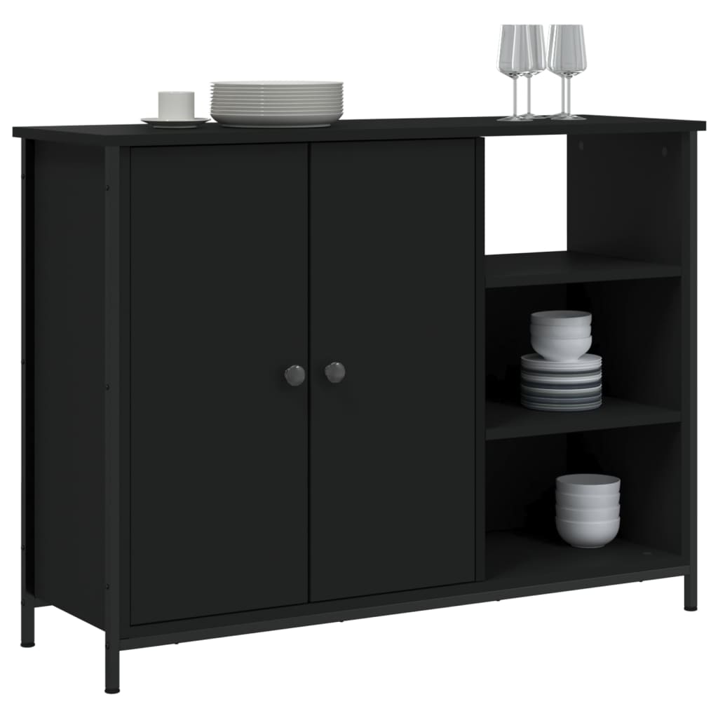 Sideboard Schwarz 100x33x75 cm Holzwerkstoff