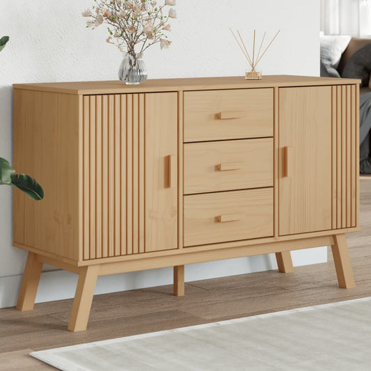 Sideboard OLDEN Braun 114x43x73,5 cm Massivholz Kiefer