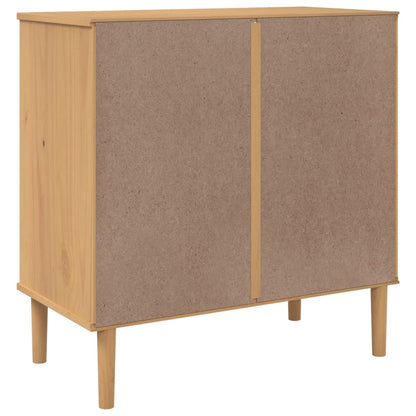 Sideboard SENJA Rattan-Optik Braun 80x40x80 cm Kiefernholz