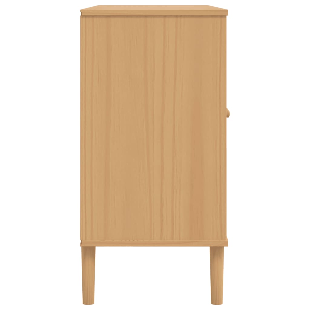 Sideboard SENJA Rattan-Optik Braun 112x40x80 cm Kiefernholz