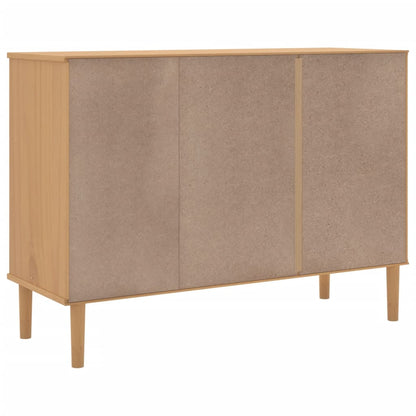 Sideboard SENJA Rattan-Optik Braun 112x40x80 cm Kiefernholz