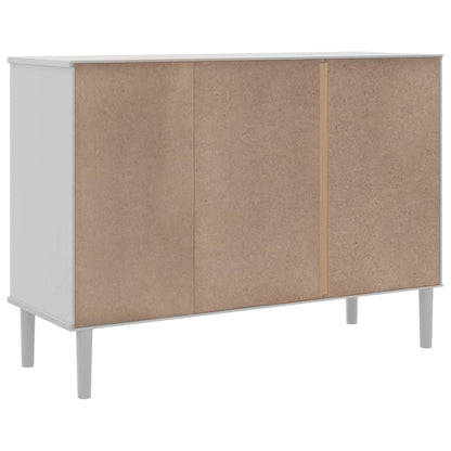 Sideboard SENJA Rattan-Optik Weiß 112x40x80 cm Kiefernholz