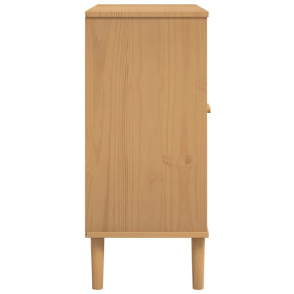 Sideboard SENJA Rattan-Optik Braun 80x35x80 cm Kiefernholz