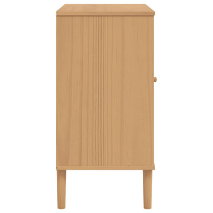 Sideboard SENJA Rattan-Optik Braun 80x40x80 cm Kiefernholz