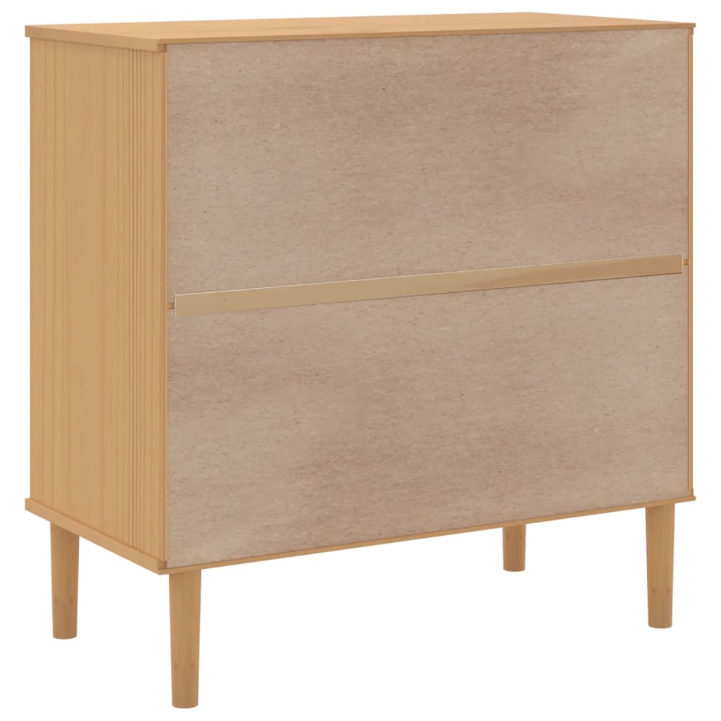 Sideboard SENJA Rattan-Optik Braun 80x40x80 cm Kiefernholz