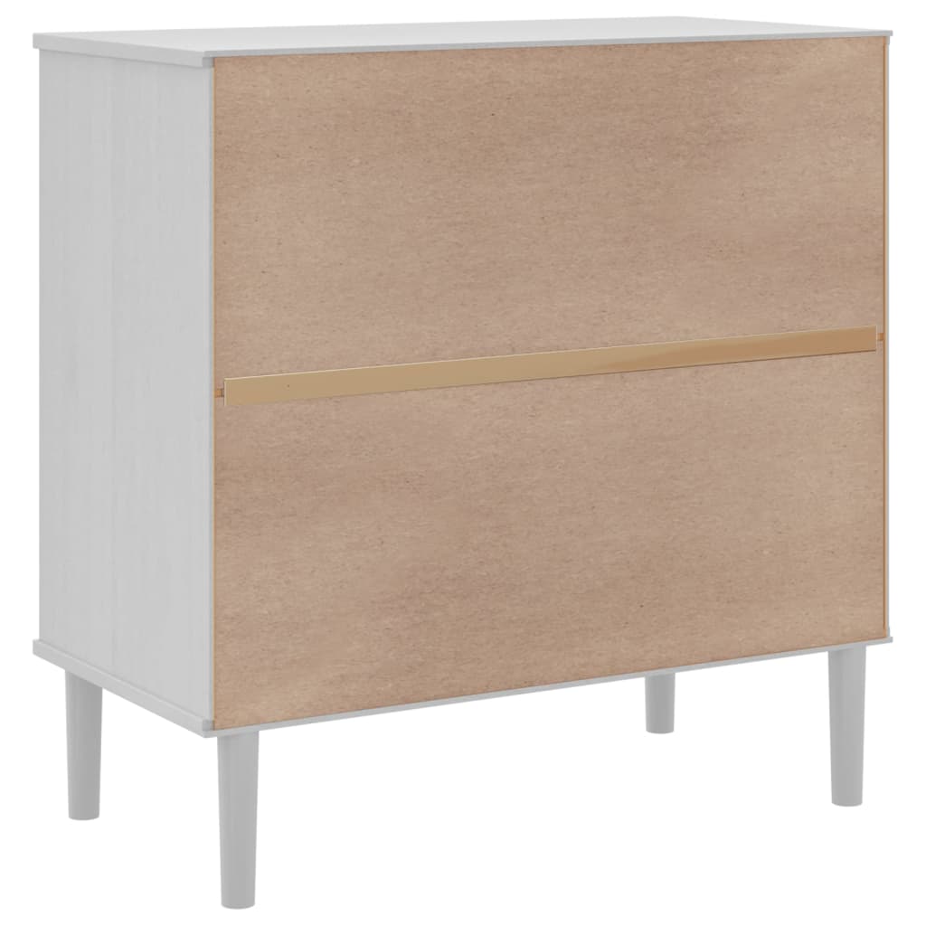 Sideboard SENJA Rattan-Optik Weiß 80x40x80 cm Kiefernholz