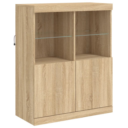 Sideboards mit LED-Leuchten 3 Stk. Sonoma-Eiche Holzwerkstoff