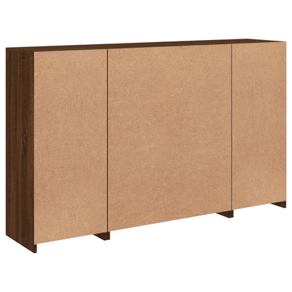 Sideboards mit LED-Leuchten 3 Stk. Braun Eichen-Optik