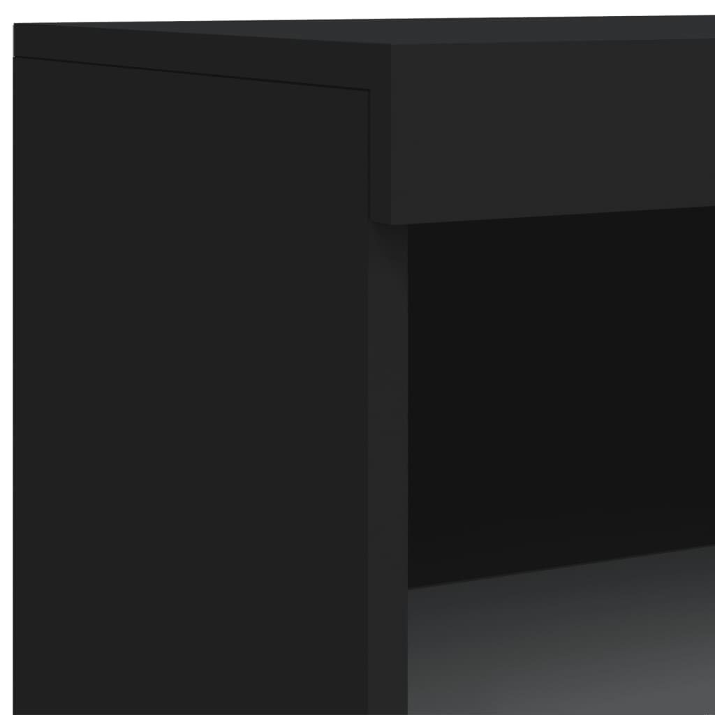 Sideboards mit LED-Leuchten 3 Stk. Schwarz Holzwerkstoff