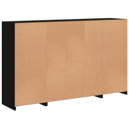 Sideboards mit LED-Leuchten 3 Stk. Schwarz Holzwerkstoff