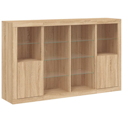 Sideboards mit LED-Leuchten 3 Stk. Sonoma-Eiche Holzwerkstoff