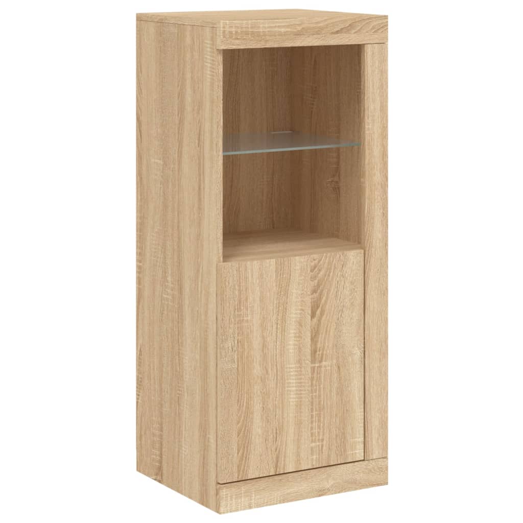 Sideboards mit LED-Leuchten 3 Stk. Sonoma-Eiche Holzwerkstoff