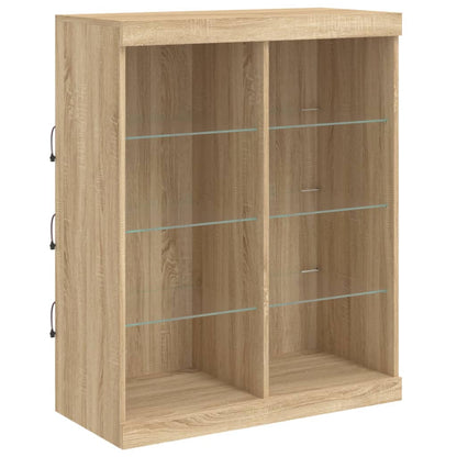 Sideboards mit LED-Leuchten 3 Stk. Sonoma-Eiche Holzwerkstoff