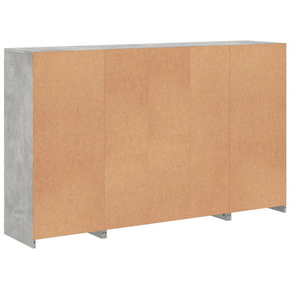 Sideboards mit LED-Leuchten 3 Stk. Betongrau Holzwerkstoff