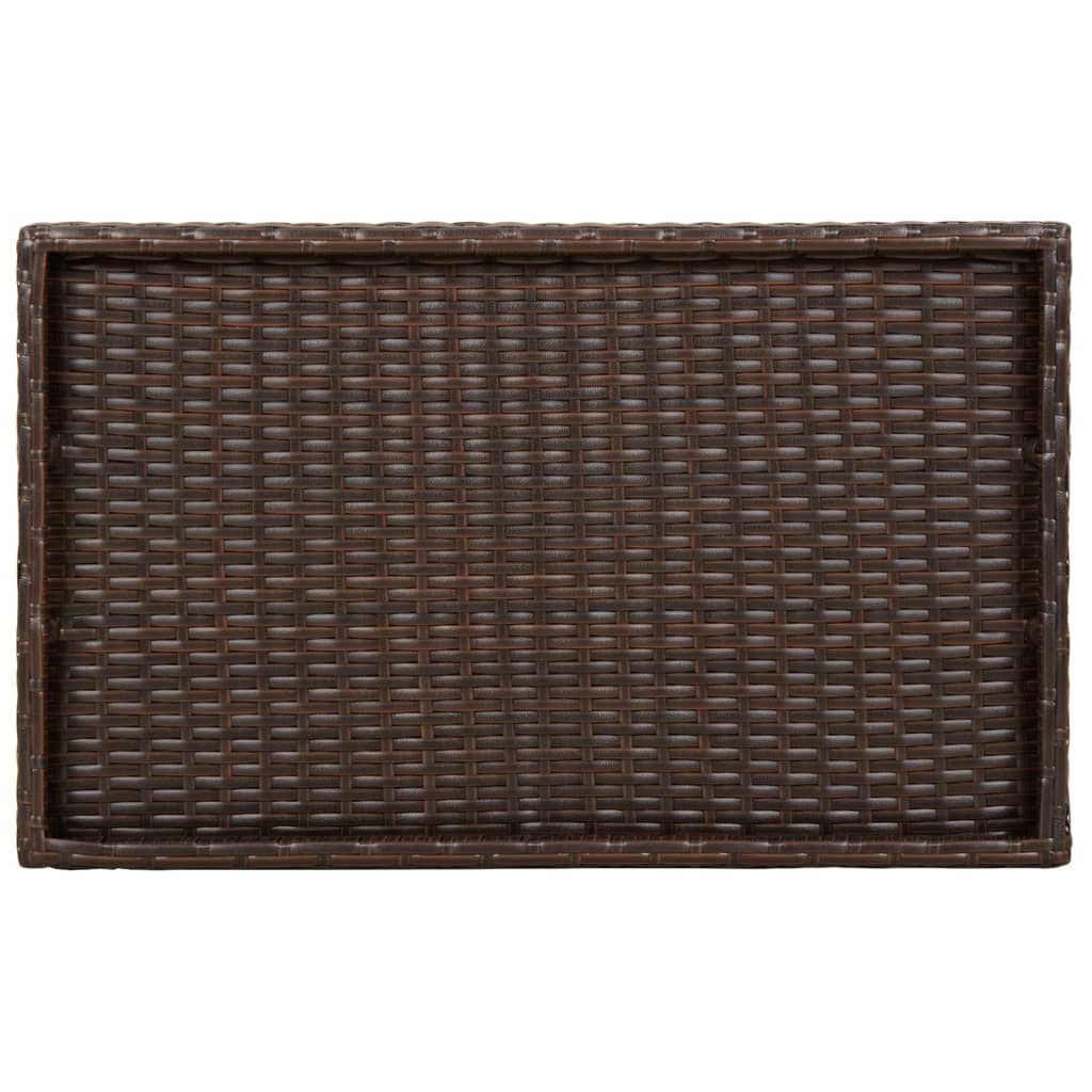 Tabletttisch Klappbar Braun 65x40x75 cm Poly Rattan