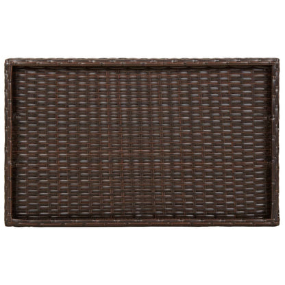 Tabletttisch Klappbar Braun 65x40x75 cm Poly Rattan