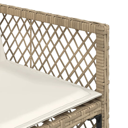 11-tlg. Garten-Essgruppe mit Kissen Beige Poly Rattan