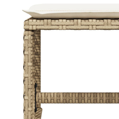 11-tlg. Garten-Essgruppe mit Kissen Beige Poly Rattan