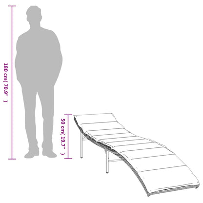 Sonnenliegen 2 Stk. mit Tisch Braun Poly Rattan