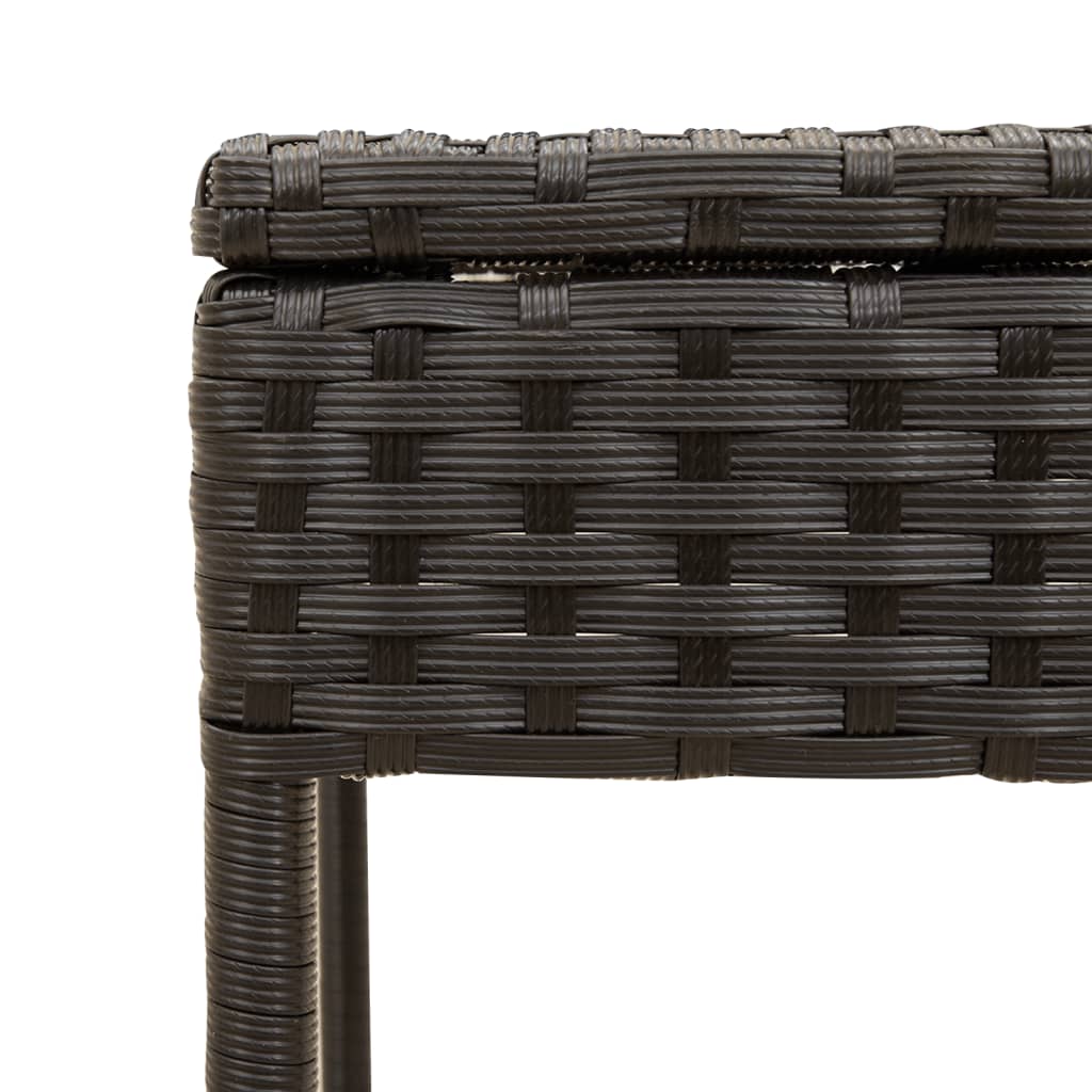 Sonnenliege mit Dach und Tisch Schwarz Poly Rattan