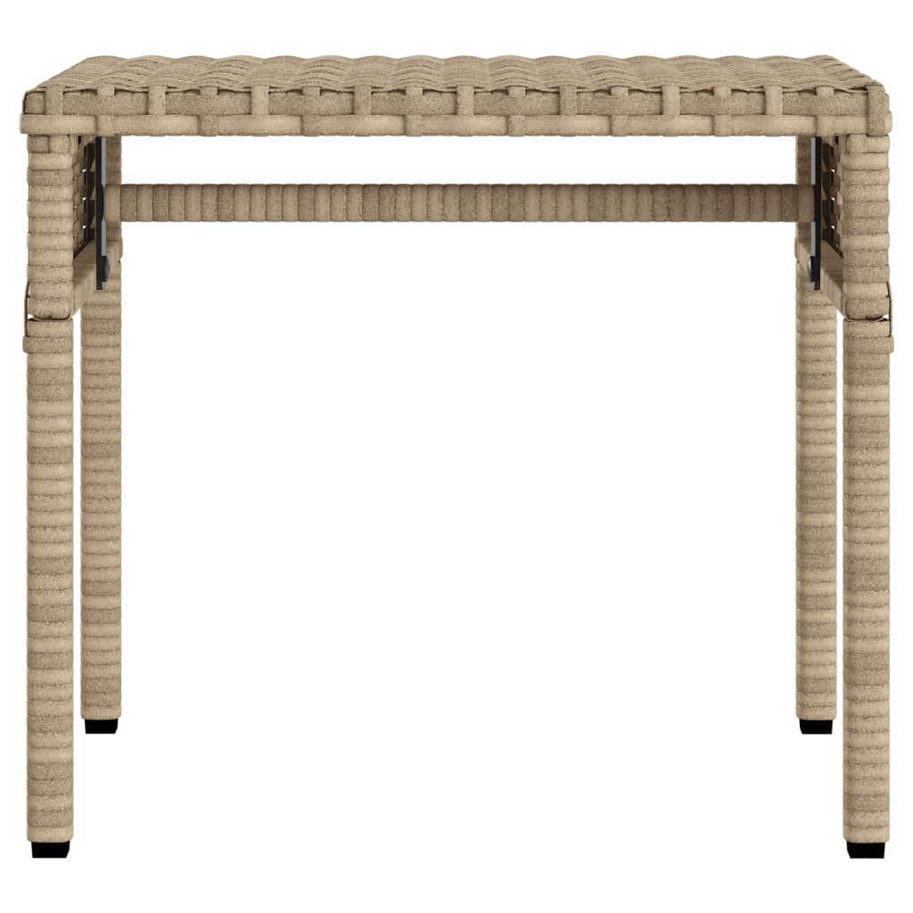 Sonnenliege mit Dach und Tisch Beige Poly Rattan