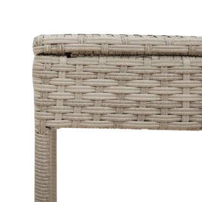 Sonnenliege mit Tisch und Auflage Hellgrau Poly Rattan