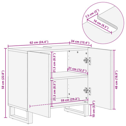 Waschbeckenunterschrank 62x34x58 cm Massivholz Akazie