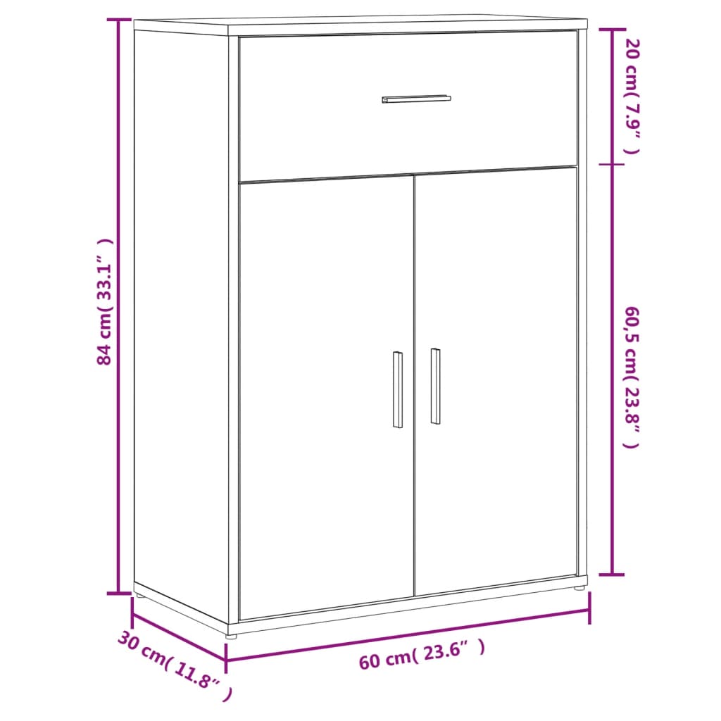 Sideboard Sonoma-Eiche 60x30x84 cm Holzwerkstoff