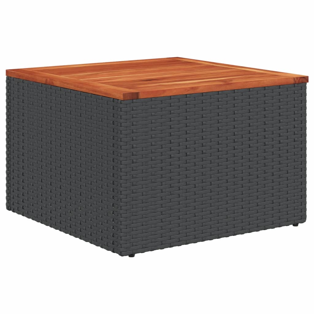 10-tlg. Garten-Sofagarnitur mit Kissen Schwarz Poly Rattan