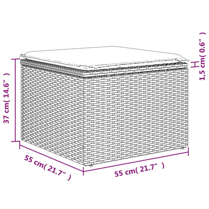 10-tlg. Garten-Sofagarnitur mit Kissen Braun Poly Rattan