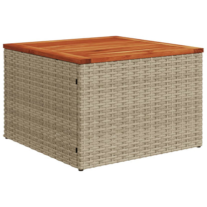 11-tlg. Garten-Sofagarnitur mit Kissen Beige Poly Rattan