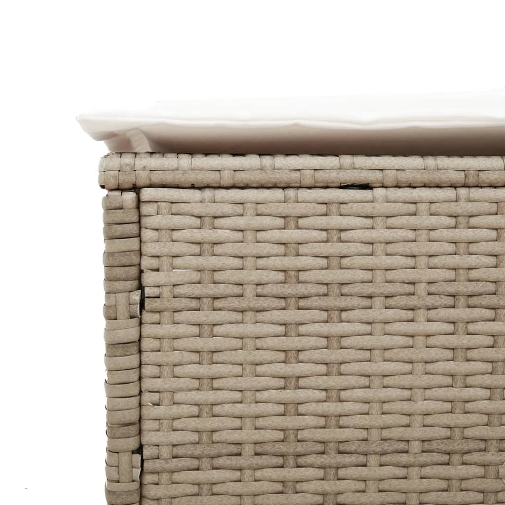 Sonnenliegen mit Auflagen 2 Stk. Beige Poly Rattan