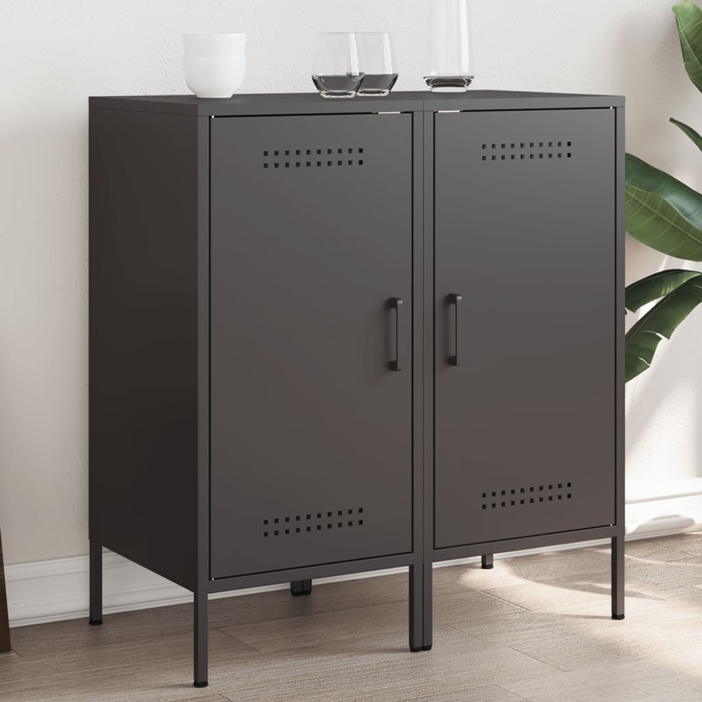 Sideboards 2 Stk. Schwarz 36x39x79 cm Stahl